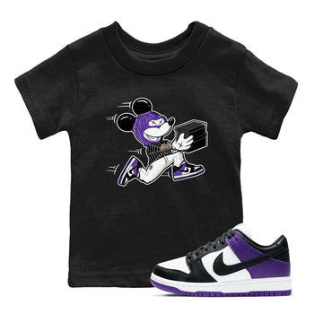 Nike SB Dunk Low Court Purple Shirt To Match Jordans Thief Mouse Streetwear Fashion Dunk Low Court Purple SNRT sneaker release tees baby toddler Black 1 cotton Shirt