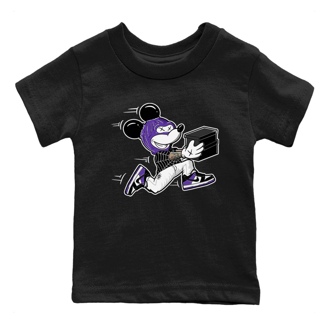 Nike SB Dunk Low Court Purple Shirt To Match Jordans Thief Mouse Streetwear Fashion Dunk Low Court Purple SNRT sneaker release tees baby toddler Black 2 cotton Shirt