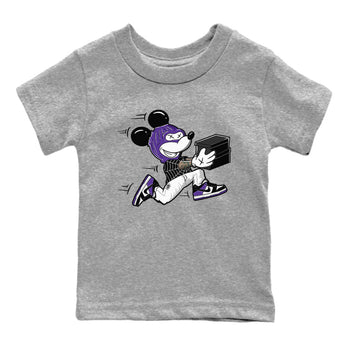 Nike SB Dunk Low Court Purple Shirt To Match Jordans Thief Mouse Streetwear Fashion Dunk Low Court Purple SNRT sneaker release tees baby toddler Heather Grey 2 cotton Shirt