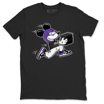 Nike SB Dunk Low Court Purple Shirt To Match Jordans Thief Mouse Streetwear Fashion Dunk Low Court Purple SNRT Sneaker Release Tees unisex cotton Black 2 crew neck shirt