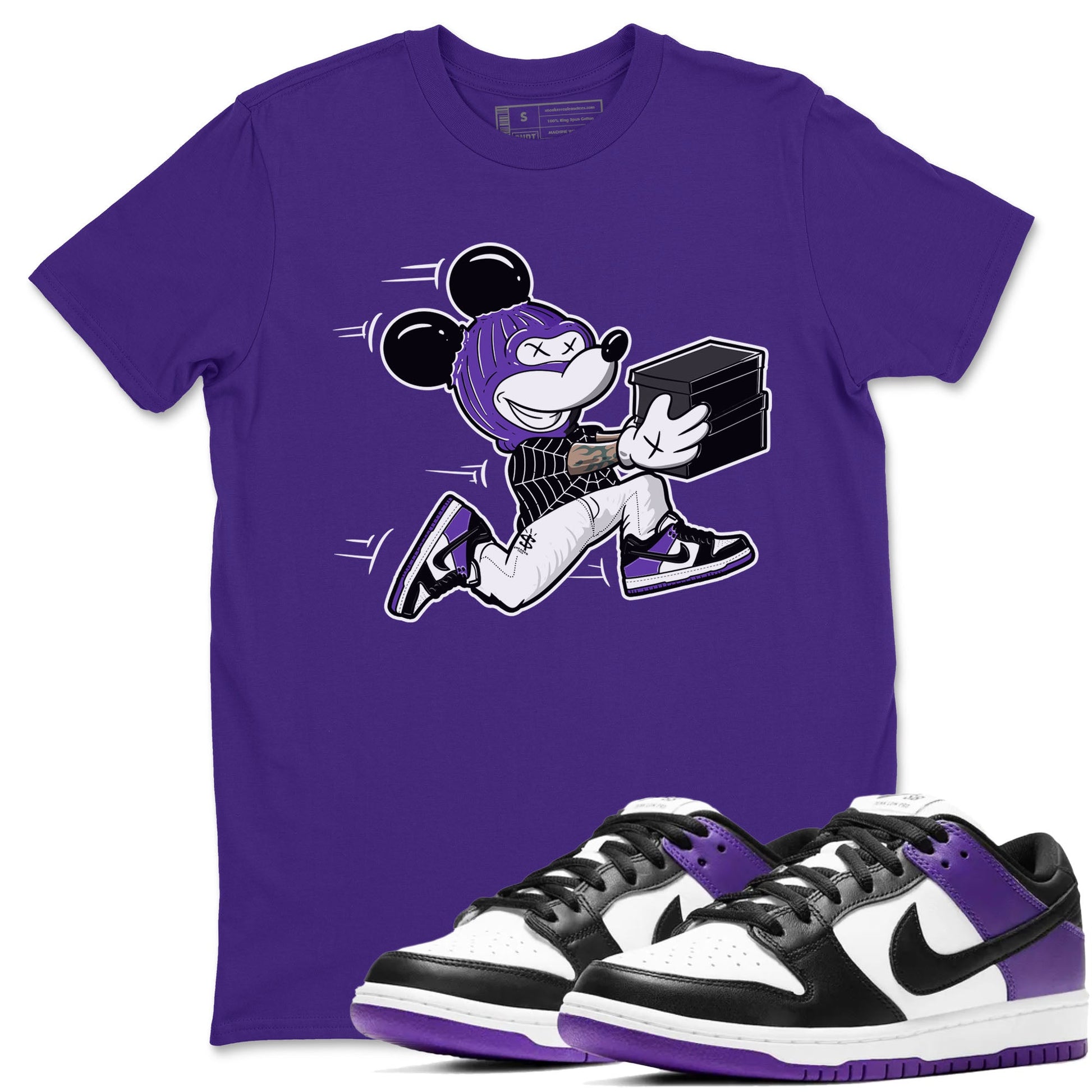Nike SB Dunk Low Court Purple Shirt To Match Jordans Thief Mouse Streetwear Fashion Dunk Low Court Purple SNRT Sneaker Release Tees unisex cotton Purple 1 crew neck shirt