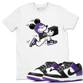 Nike SB Dunk Low Court Purple Shirt To Match Jordans Thief Mouse Streetwear Fashion Dunk Low Court Purple SNRT Sneaker Release Tees unisex cotton White 1 crew neck shirt
