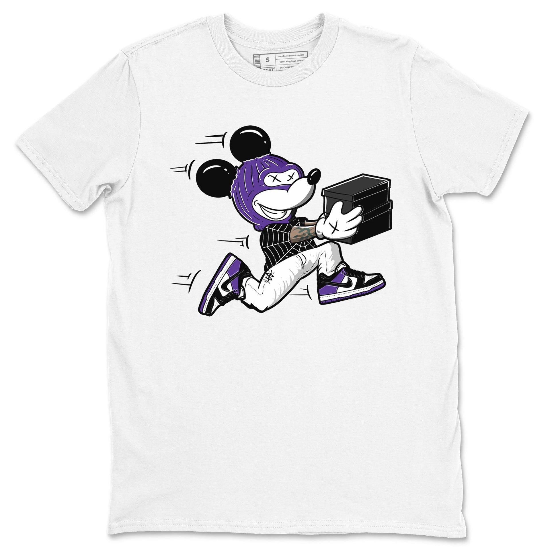 Nike SB Dunk Low Court Purple Shirt To Match Jordans Thief Mouse Streetwear Fashion Dunk Low Court Purple SNRT Sneaker Release Tees unisex cotton White 2 crew neck shirt