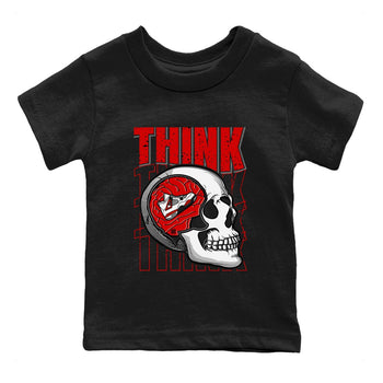 Air Jordan 4 Red Cement Sneaker Match Tees Think Think Think 4s Red Cement T-Shirts Sneaker Release Tees Kids Shirts Black 2