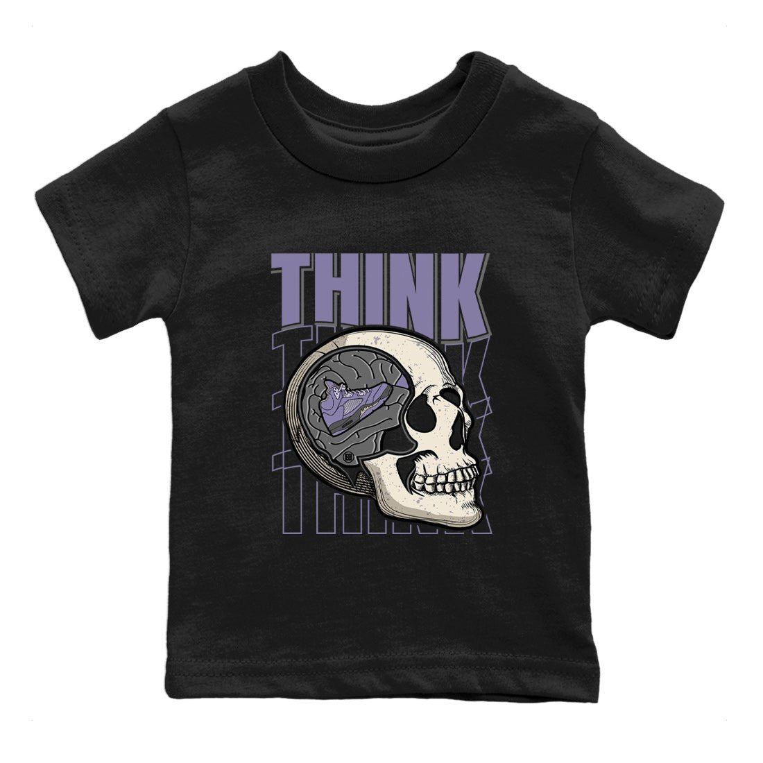 Air Jordan 5 Indigo Haze Sneaker Match Tees Think Think Think 5s Indigo Haze Tee Sneaker Release Tees Kids Shirts Black 2