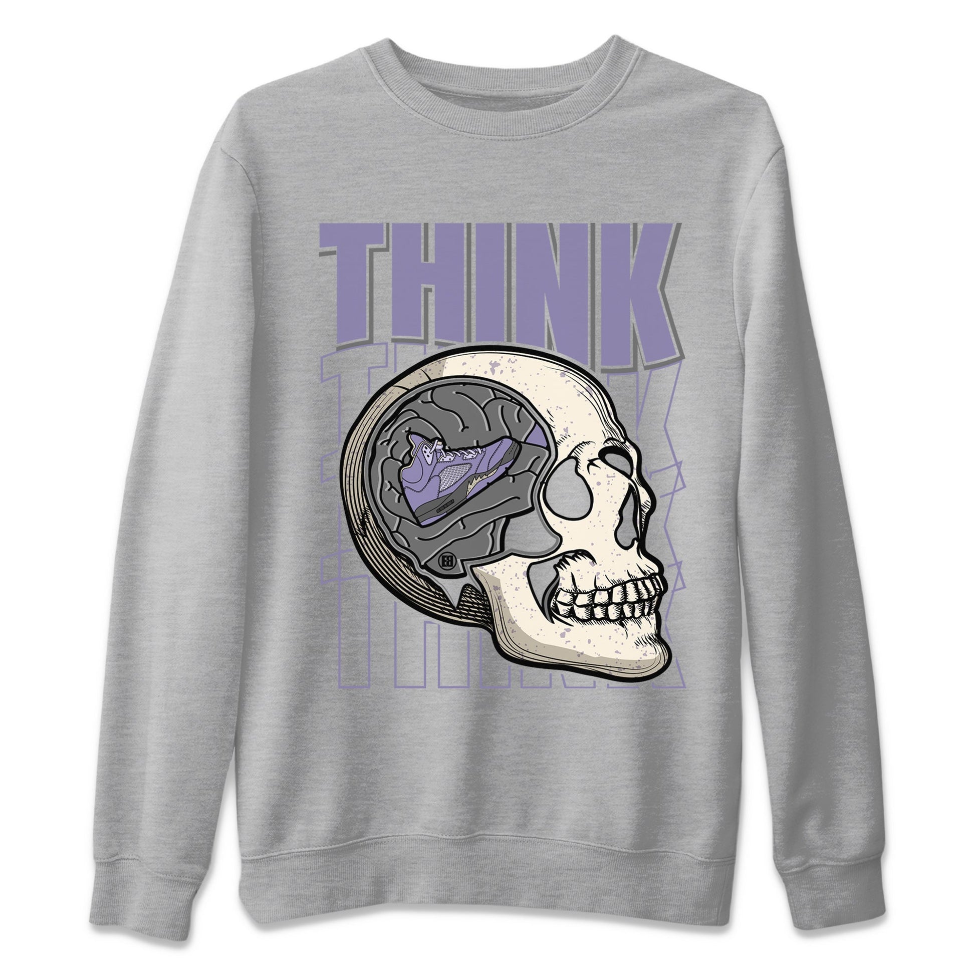 Air Jordan 5 Indigo Haze Sneaker Match Tees Think Think Think 5s Indigo Haze Shirts Sneaker Release Tees Unisex Shirts Heather Grey 2