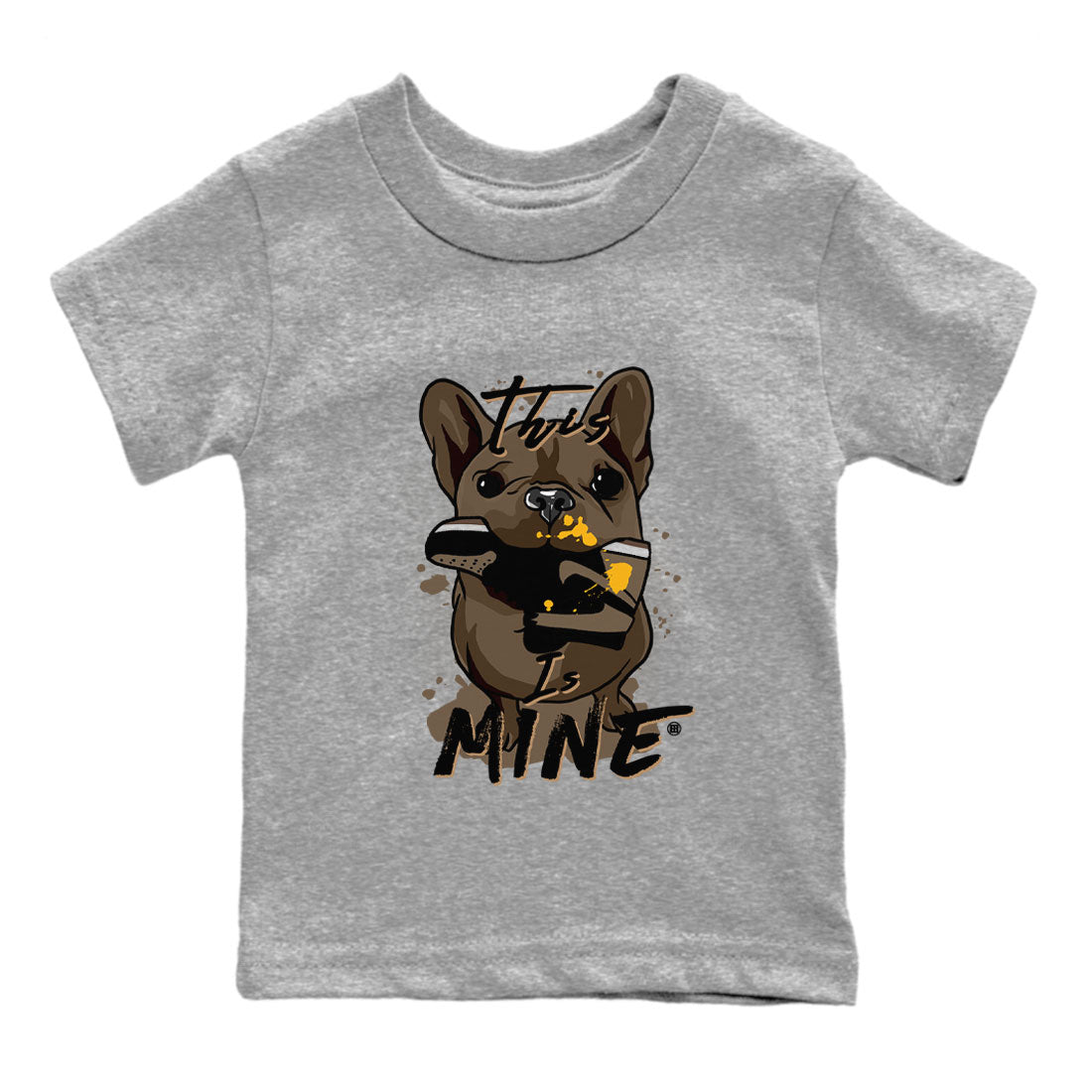 Jordan 1s Palomino shirt to match jordans This Is Mine sneaker tees Air Jordan 1 Palomino SNRT Sneaker Release Tees Baby Toddler Heather Grey 2 T-Shirt