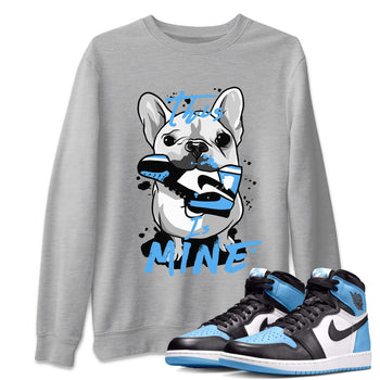 Air Jordan 1 Retro High OG UNC Toe Shirt to match Jordans This Is Mine Sneaker Tees AJ1 UNC Toe Tee Crew Neck T-Shirts Heather Grey 1