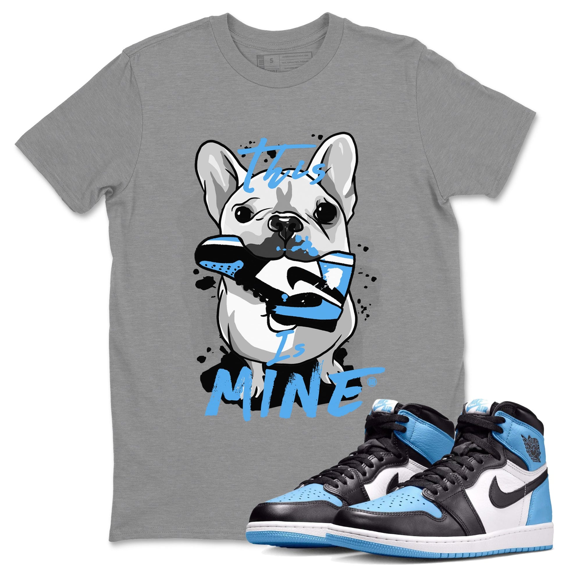 Air Jordan 1 UNC Toe This Is Mine Crew Neck Sneaker Tees Air Jordan 1 UNC Toe Sneaker T-Shirts Size Chart