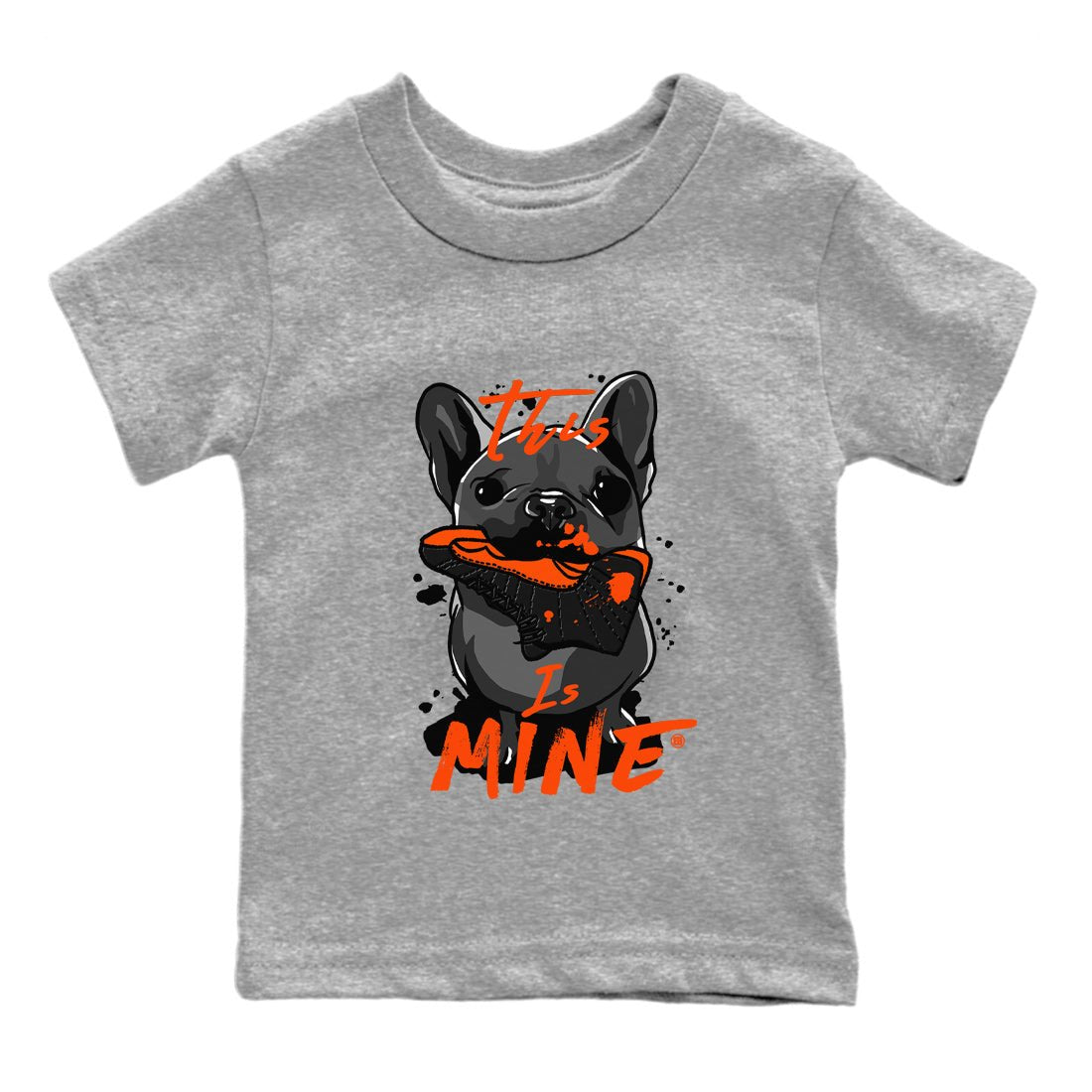 Air Jordan 12 Brilliant Orange Sneaker Match Tees This Is Mine Sneaker Tees 12s Brilliant Orange Tee Kids Shirts Heather Grey 2