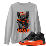 Air Jordan 12 Brilliant Orange Sneaker Match Tees This Is Mine Sneaker Tees 12s Brilliant Orange Tee Unisex Shirts Heather Grey 1