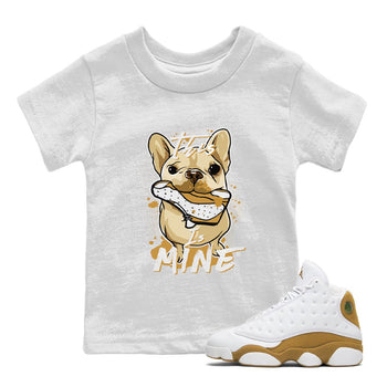Jordan Retro 13 Wheat Sneaker Matching Tee This Is Mine Sneaker Tees Air Jordan 13 Wheat Sneaker Release Tees Kids Shirts White 1
