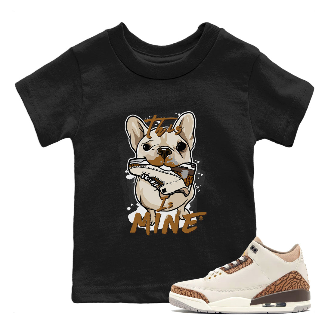 Air Jordan 3 Palomino Sneaker Match Tees This Is Mine Sneaker Tees Jordan 3 Palomino Sneaker Release Tees Kids Shirts Black 1