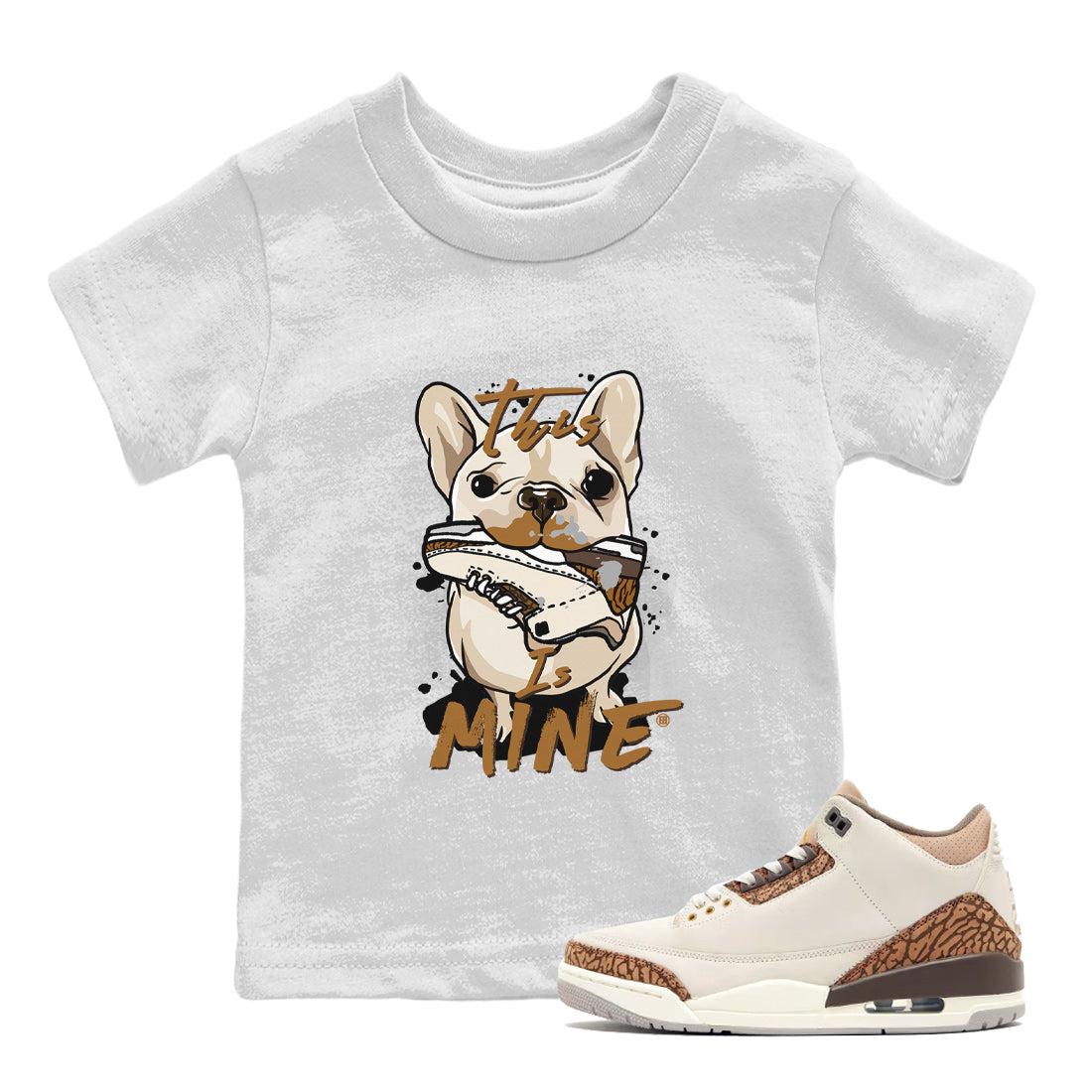 Air Jordan 3 Palomino Sneaker Match Tees This Is Mine Sneaker Tees Jordan 3 Palomino Sneaker Release Tees Kids Shirts White 1