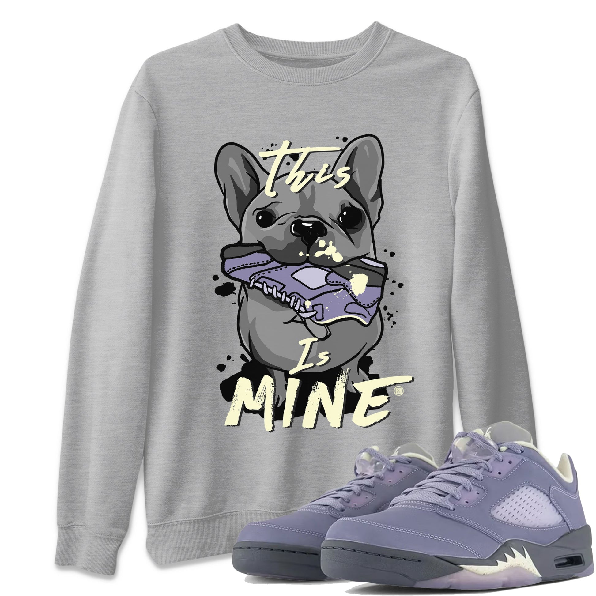 Air Jordan 5 Indigo Haze Sneaker Match Tees This Is Mine 5s Indigo Haze Shirts Sneaker Release Tees Unisex Shirts Heather Grey 1