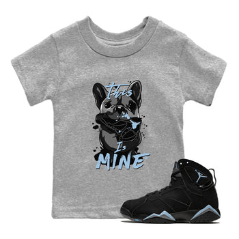 7s Chambray Sneaker Match Tees This Is Mine Sneaker Tees Air Jordan 7 Chambray Sneaker Release Tees Kids Shirts Heather Grey 1