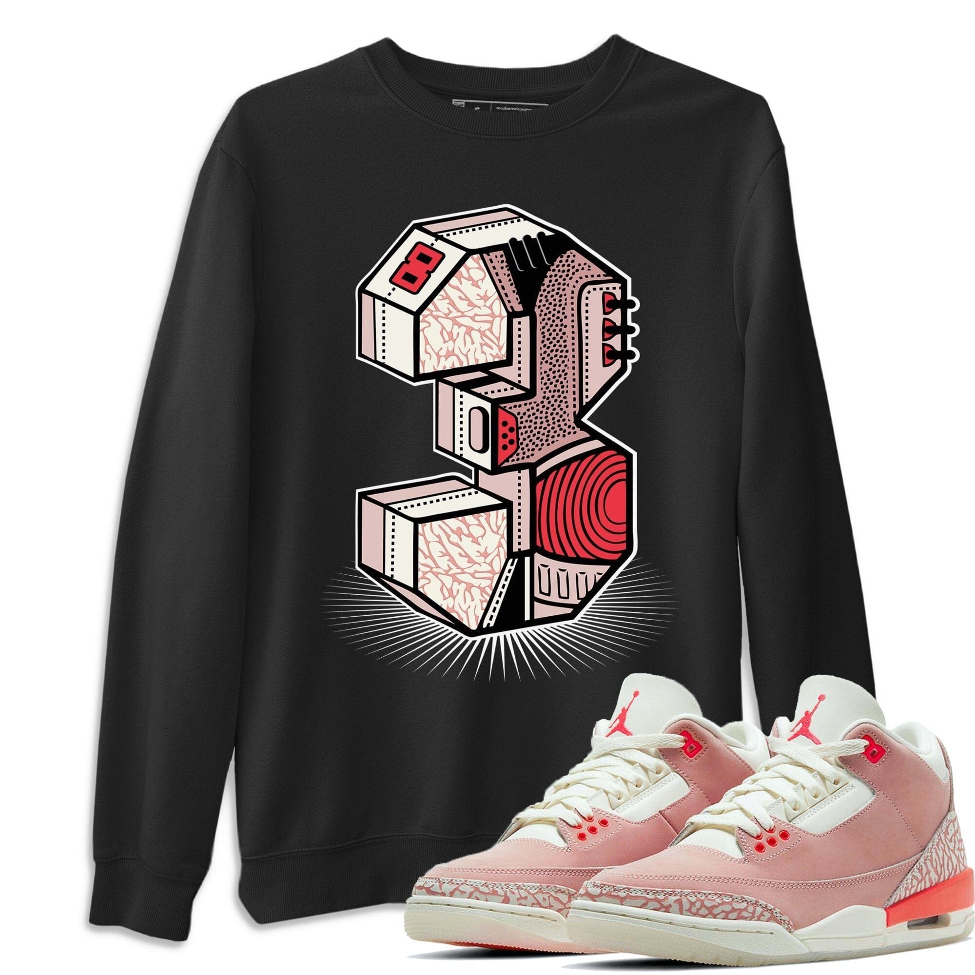 Jordan 3 Rust Pink Sneaker Match Tees Three Statue Sneaker Tees Jordan 3 Rust Pink Sneaker Release Tees Unisex Shirts