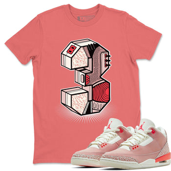 Jordan 3 Rust Pink Sneaker Match Tees Three Statue Sneaker Tees Jordan 3 Rust Pink Sneaker Release Tees Unisex Shirts