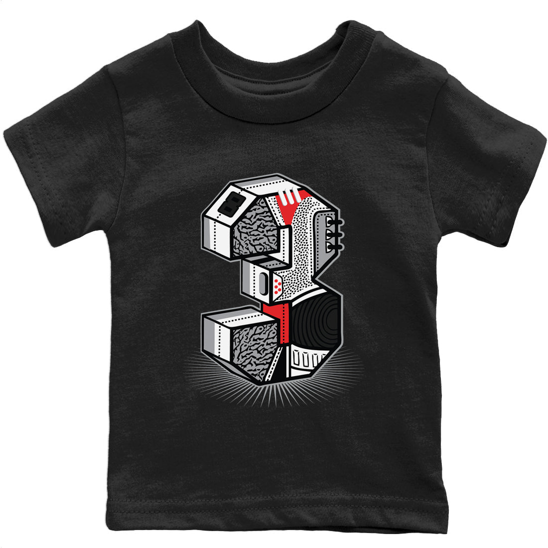 Jordan 3 Fire Red Sneaker Match Tees Three Statue Sneaker Tees Jordan 3 Fire Red Sneaker Release Tees Kids Shirts