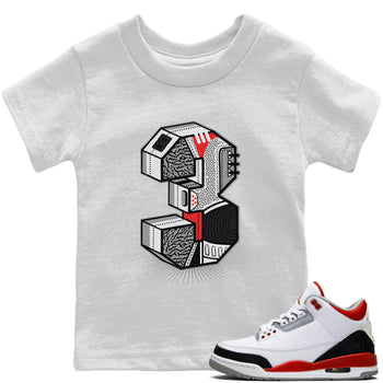 Jordan 3 Fire Red Sneaker Match Tees Three Statue Sneaker Tees Jordan 3 Fire Red Sneaker Release Tees Kids Shirts