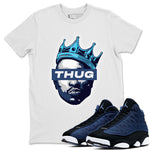 Jordan 13 Brave Blue Sneaker Match Tees Thug Sneaker Tees Jordan 13 Brave Blue Sneaker Release Tees Unisex Shirts