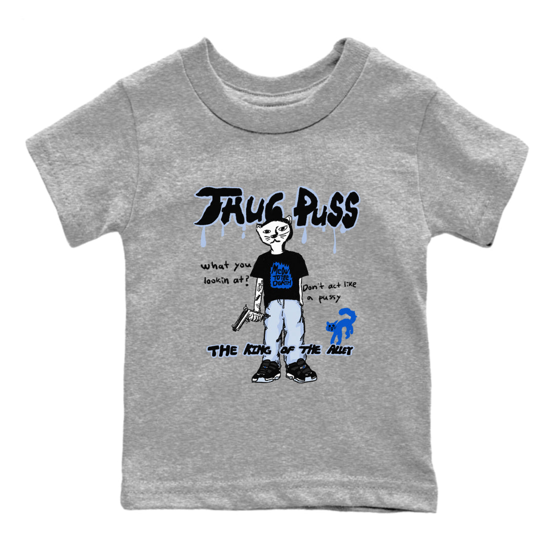 11s Low Space shirt to match jordans Thug Puss sneaker tees Air Jordan 11 Black/Varsity Royal SNRT sneaker release tees baby toddler Heather Grey 2 cotton Shirt