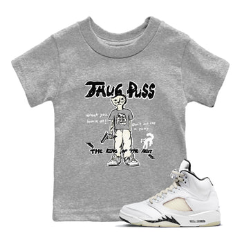 5s Sail shirt to match jordans Thug Puss sneaker tees Air Jordan 5 Sail SNRT sneaker release tees baby toddler Heather Grey 1 cotton Shirt