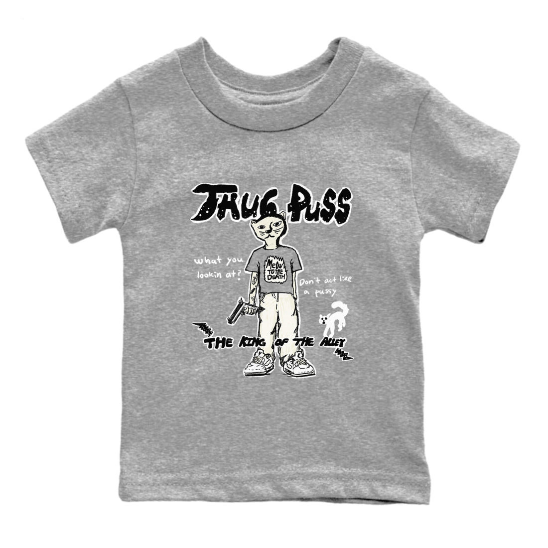 5s Sail shirt to match jordans Thug Puss sneaker tees Air Jordan 5 Sail SNRT sneaker release tees baby toddler Heather Grey 2 cotton Shirt