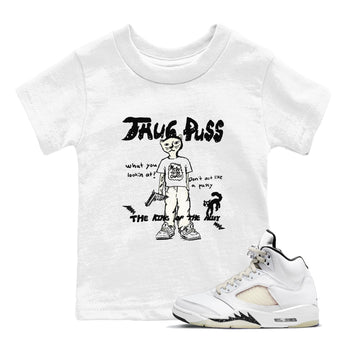 5s Sail shirt to match jordans Thug Puss sneaker tees Air Jordan 5 Sail SNRT sneaker release tees baby toddler White 1 cotton Shirt