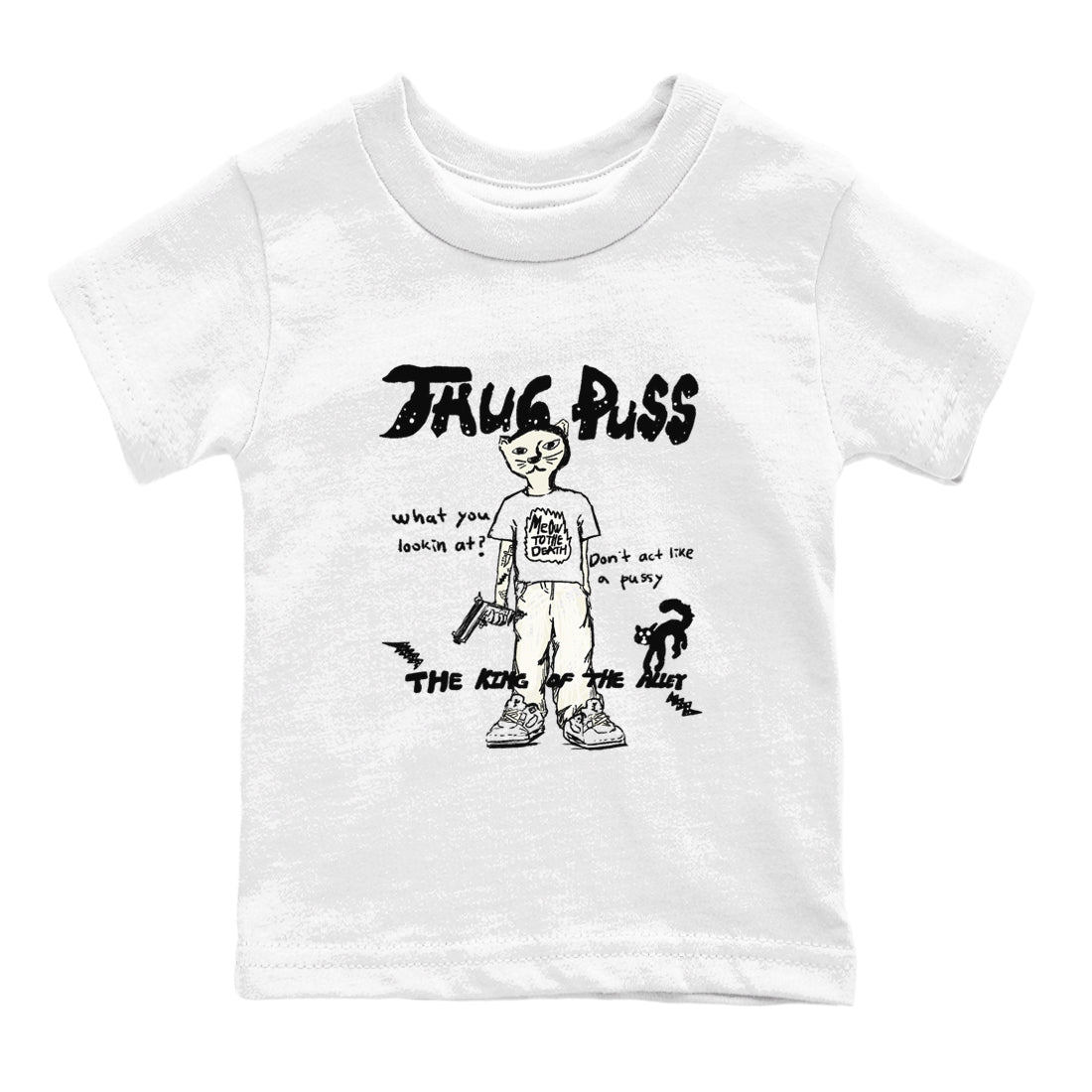 5s Sail shirt to match jordans Thug Puss sneaker tees Air Jordan 5 Sail SNRT sneaker release tees baby toddler White 2 cotton Shirt