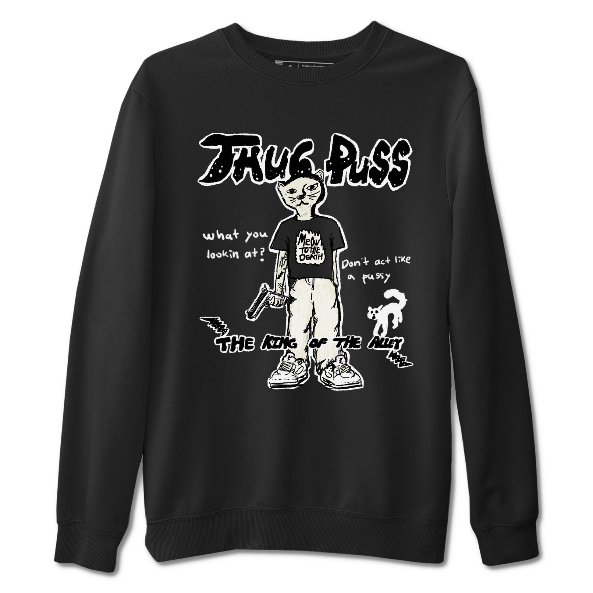 5s Sail shirt to match jordans Thug Puss sneaker tees Air Jordan 5 Sail SNRT Sneaker Release Tees unisex cotton Black 2 crew neck shirt