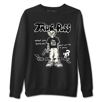5s Sail shirt to match jordans Thug Puss sneaker tees Air Jordan 5 Sail SNRT Sneaker Release Tees unisex cotton Black 2 crew neck shirt