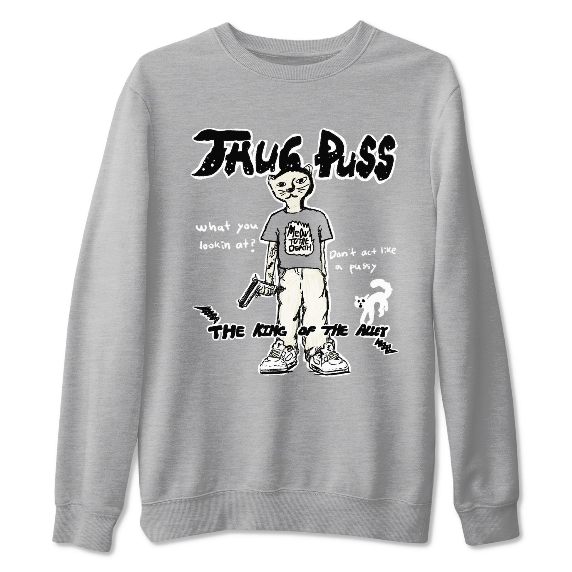 5s Sail shirt to match jordans Thug Puss sneaker tees Air Jordan 5 Sail SNRT Sneaker Release Tees unisex cotton Heather Grey 2 crew neck shirt