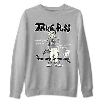 5s Sail shirt to match jordans Thug Puss sneaker tees Air Jordan 5 Sail SNRT Sneaker Release Tees unisex cotton Heather Grey 2 crew neck shirt