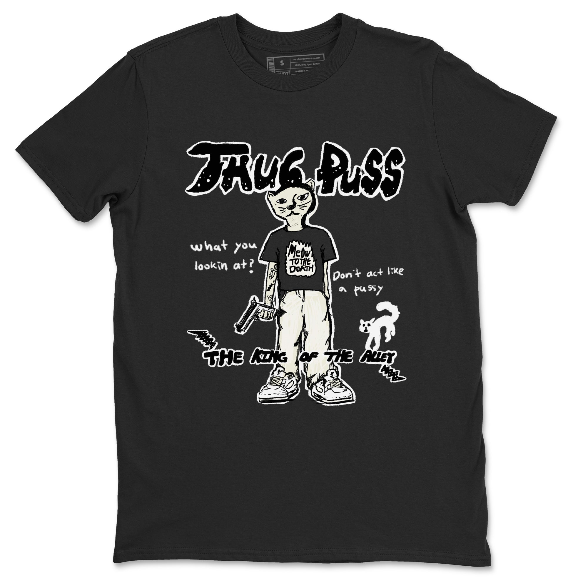 5s Sail shirt to match jordans Thug Puss sneaker tees Air Jordan 5 Sail SNRT Sneaker Release Tees unisex cotton Black 2 crew neck shirt