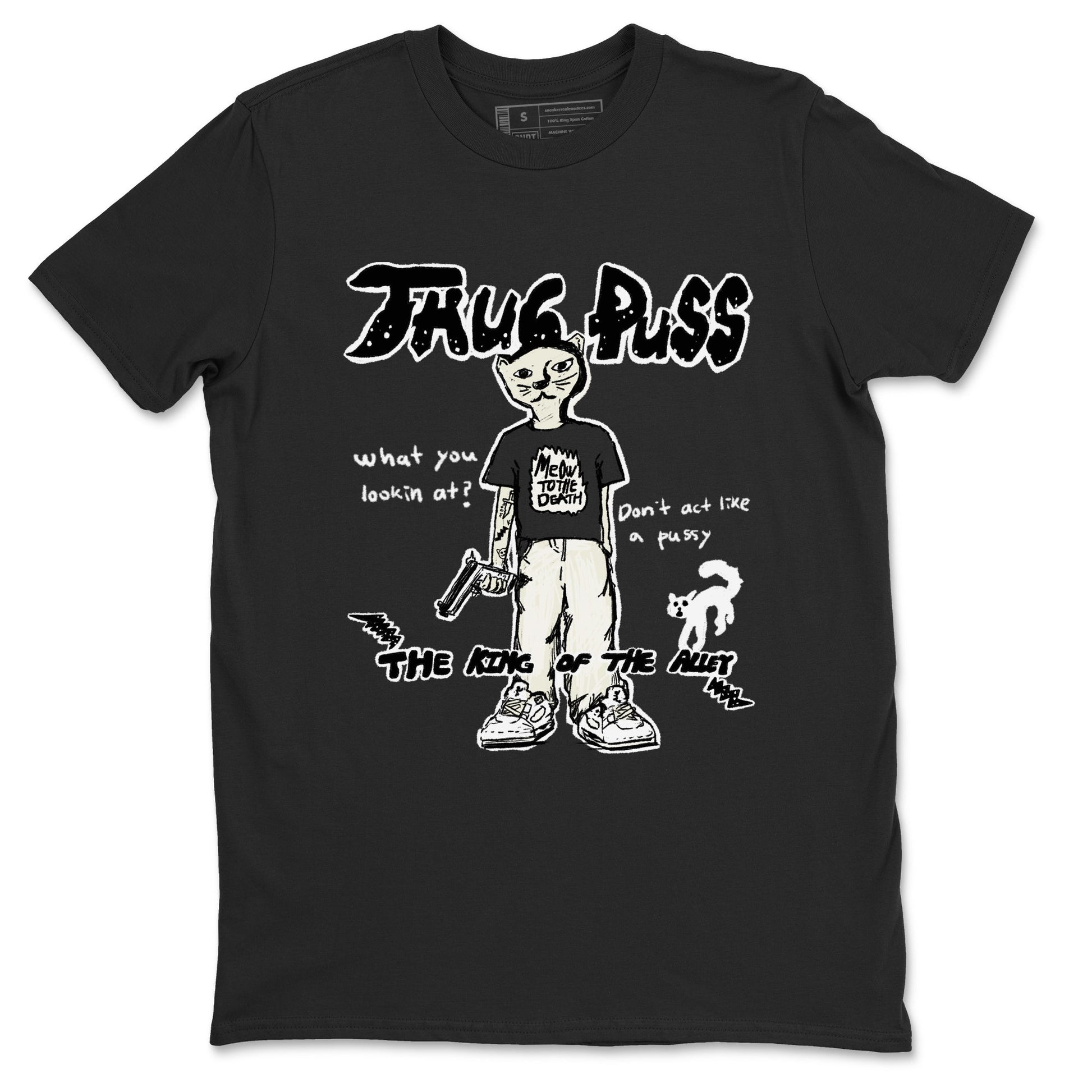 5s Sail shirt to match jordans Thug Puss sneaker tees Air Jordan 5 Sail SNRT Sneaker Release Tees unisex cotton Black 2 crew neck shirt