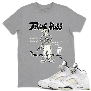 5s Sail shirt to match jordans Thug Puss sneaker tees Air Jordan 5 Sail SNRT Sneaker Release Tees unisex cotton Heather Grey 1 crew neck shirt