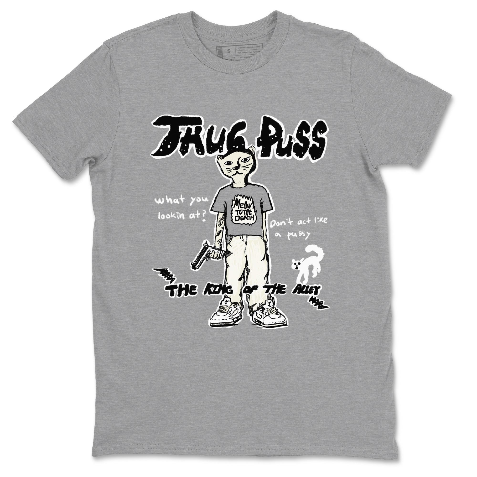 5s Sail shirt to match jordans Thug Puss sneaker tees Air Jordan 5 Sail SNRT Sneaker Release Tees unisex cotton Heather Grey 2 crew neck shirt
