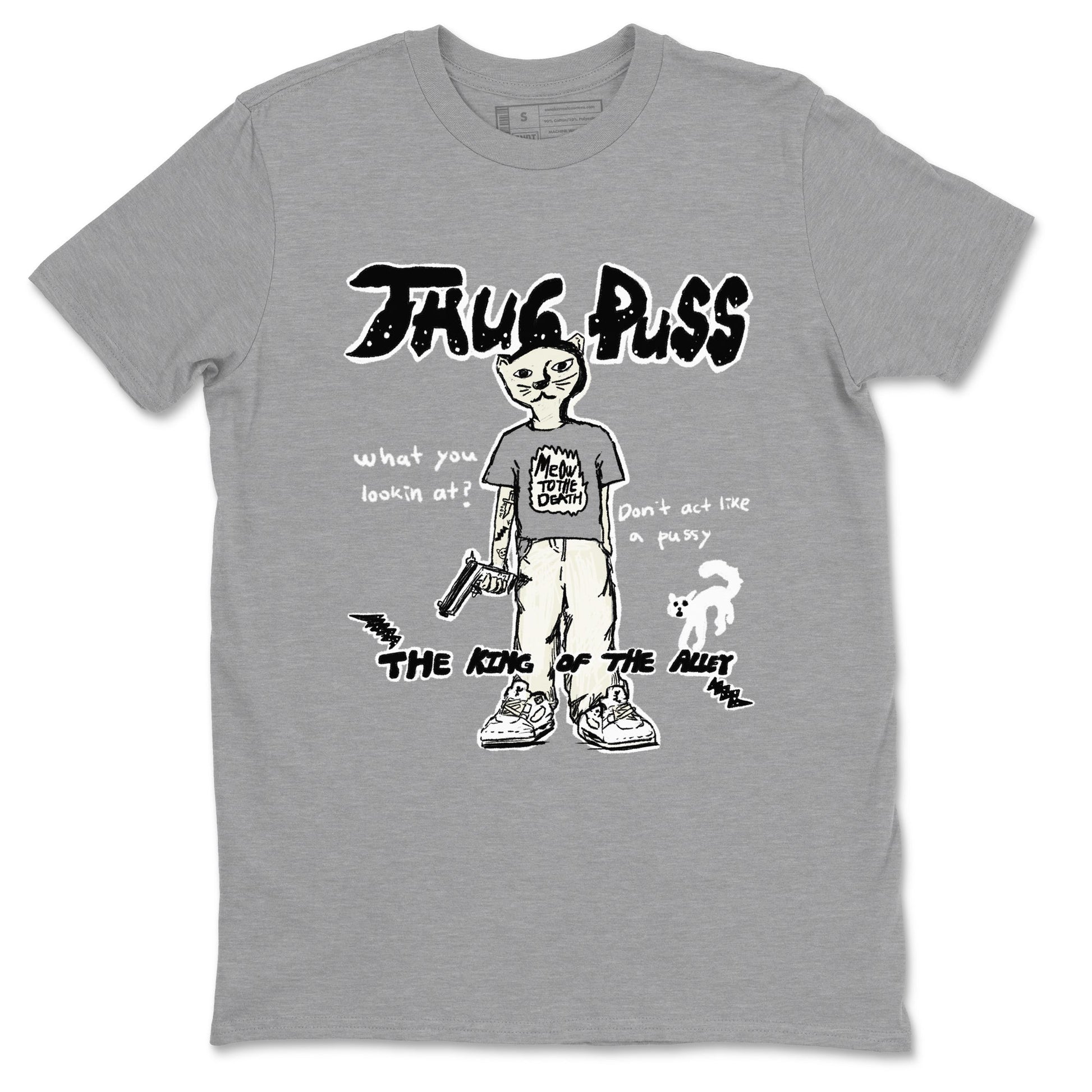 5s Sail shirt to match jordans Thug Puss sneaker tees Air Jordan 5 Sail SNRT Sneaker Release Tees unisex cotton Heather Grey 2 crew neck shirt