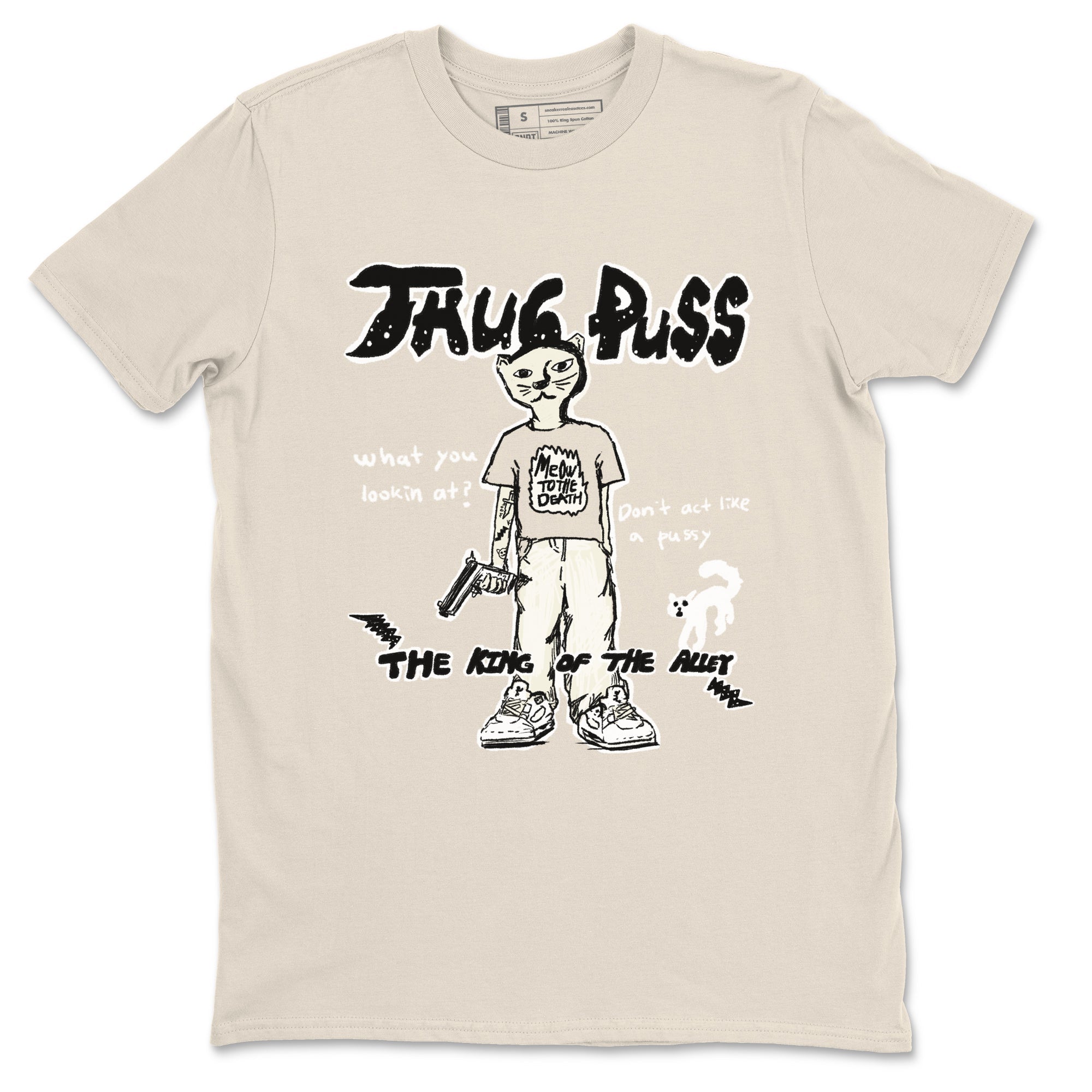 5s Sail shirt to match jordans Thug Puss sneaker tees Air Jordan 5 Sail SNRT Sneaker Release Tees unisex cotton Natural 2 crew neck shirt