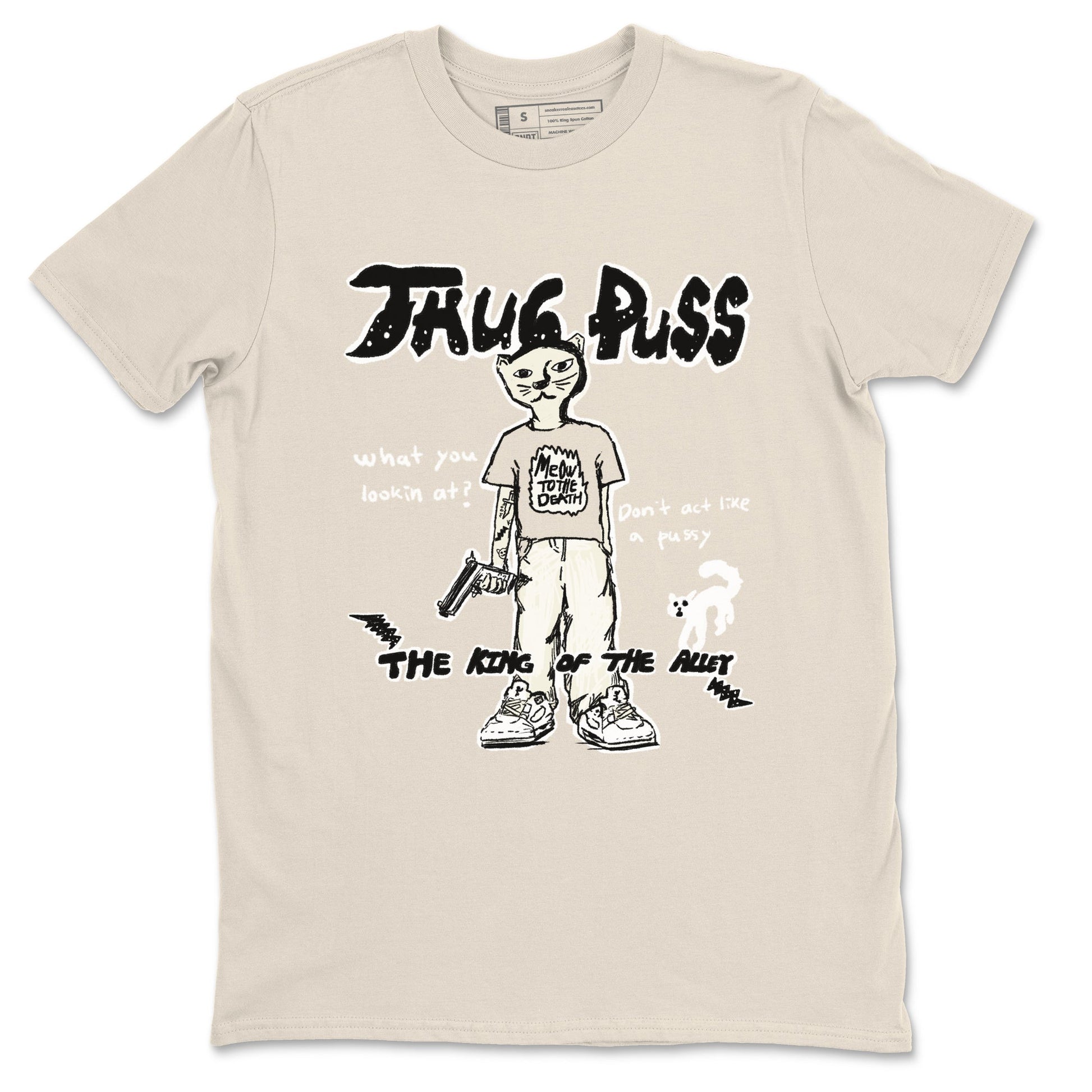 5s Sail shirt to match jordans Thug Puss sneaker tees Air Jordan 5 Sail SNRT Sneaker Release Tees unisex cotton Natural 2 crew neck shirt