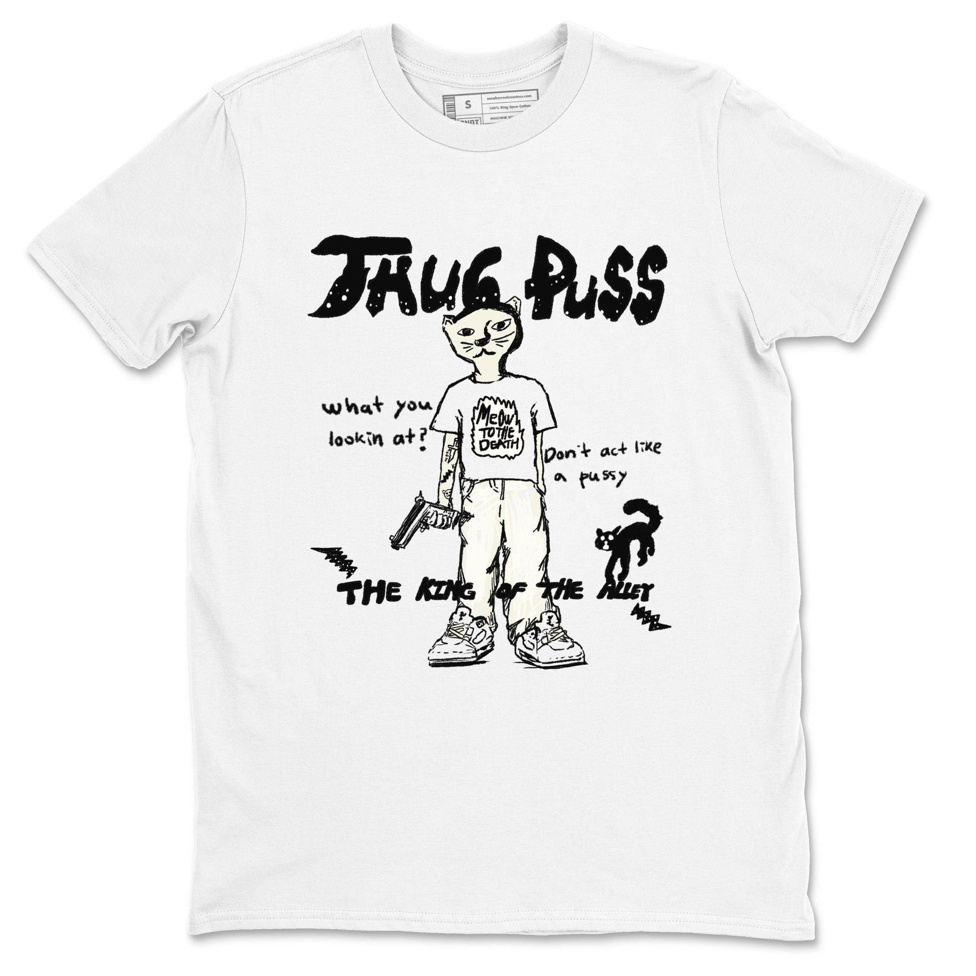 5s Sail shirt to match jordans Thug Puss sneaker tees Air Jordan 5 Sail SNRT Sneaker Release Tees unisex cotton White 2 crew neck shirt