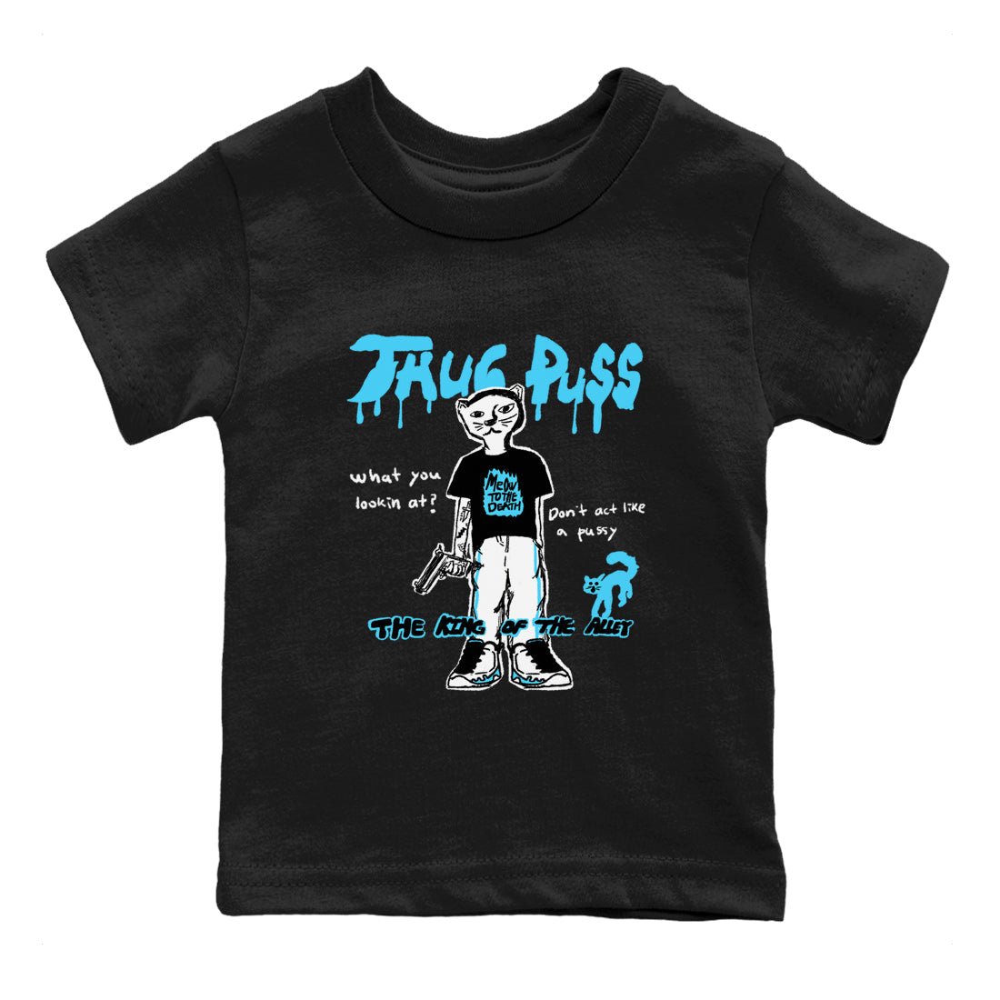 9s Powder Blue shirt to match jordans Thug Puss sneaker tees Air Jordan 9 Powder Blue SNRT sneaker release tees baby toddler Black 2 cotton Shirt