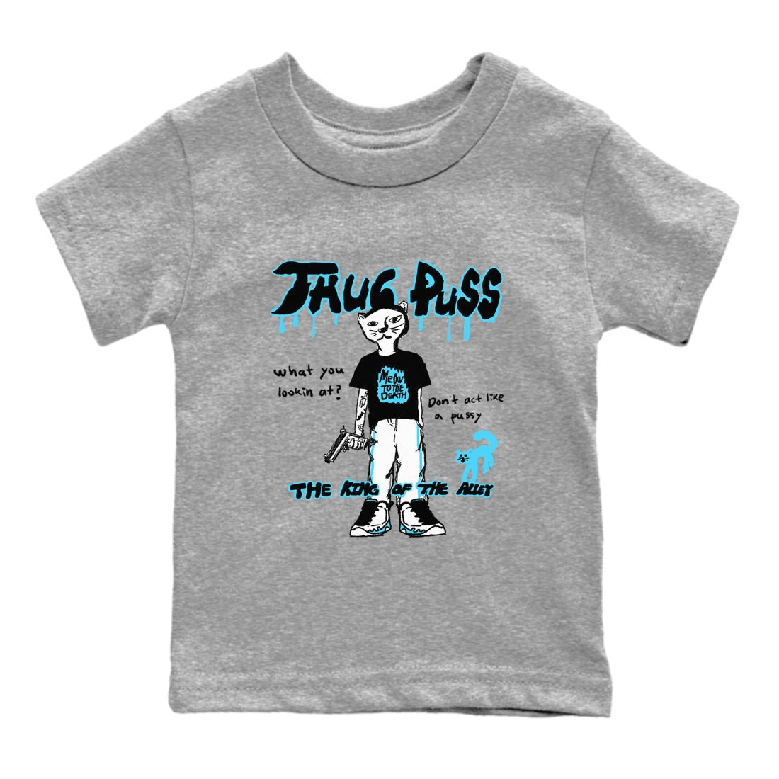 9s Powder Blue shirt to match jordans Thug Puss sneaker tees Air Jordan 9 Powder Blue SNRT sneaker release tees baby toddler Heather Grey 2 cotton Shirt