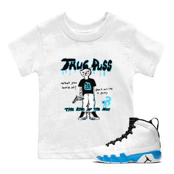 9s Powder Blue shirt to match jordans Thug Puss sneaker tees Air Jordan 9 Powder Blue SNRT sneaker release tees baby toddler White 1 cotton Shirt