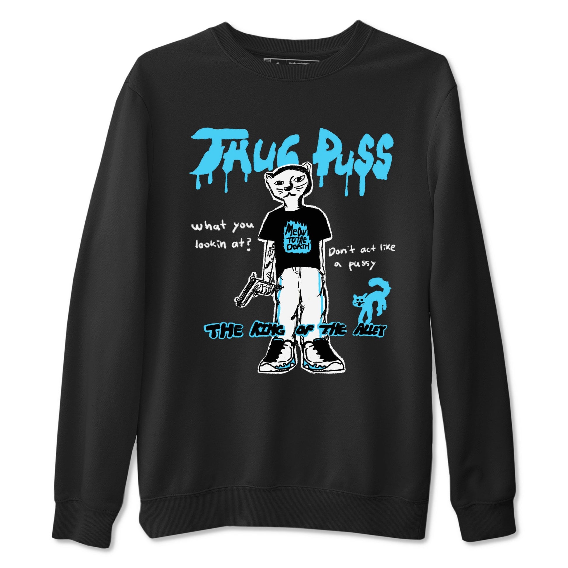 9s Powder Blue shirt to match jordans Thug Puss sneaker tees Air Jordan 9 Powder Blue SNRT Sneaker Release Tees unisex cotton Black 2 crew neck shirt