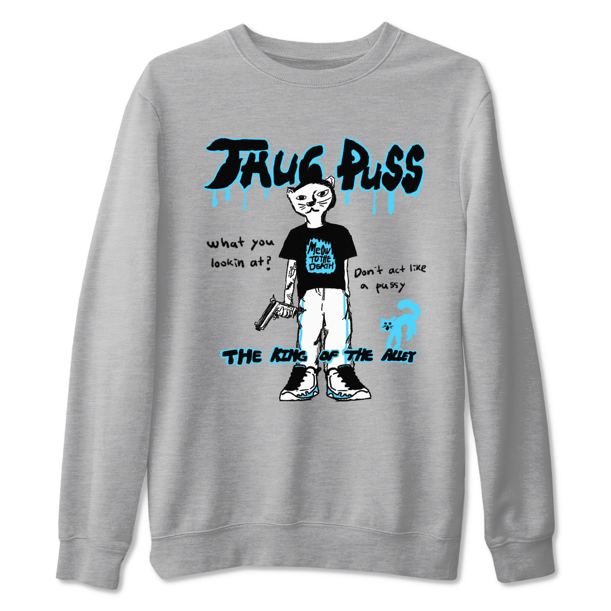 9s Powder Blue shirt to match jordans Thug Puss sneaker tees Air Jordan 9 Powder Blue SNRT Sneaker Release Tees unisex cotton Heather Grey 2 crew neck shirt