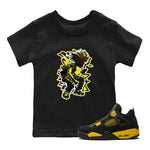 Air Jordan 4 Thunder Sneaker Match Tees Thunder boy Sneaker Tees Yellow AJ4 Thunder Sneaker Release Tees Kids Shirts Black 1