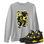 Air Jordan 4 Thunder Sneaker Match Tees Thunder boy Sneaker Tees Yellow AJ4 Thunder Sneaker Release Tees Unisex Shirts Heather Grey 1