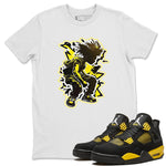 Air Jordan 4 Thunder Sneaker Match Tees Thunder boy Sneaker Tees Yellow AJ4 Thunder Sneaker Release Tees Unisex Shirts White 1